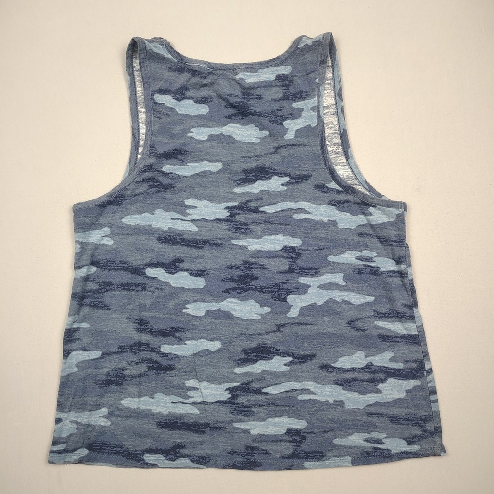 Lucky Brand Tank Top Womens XXL Blue Graphic Camo Sleeveless Cotton Spandex - Picture 2 of 6